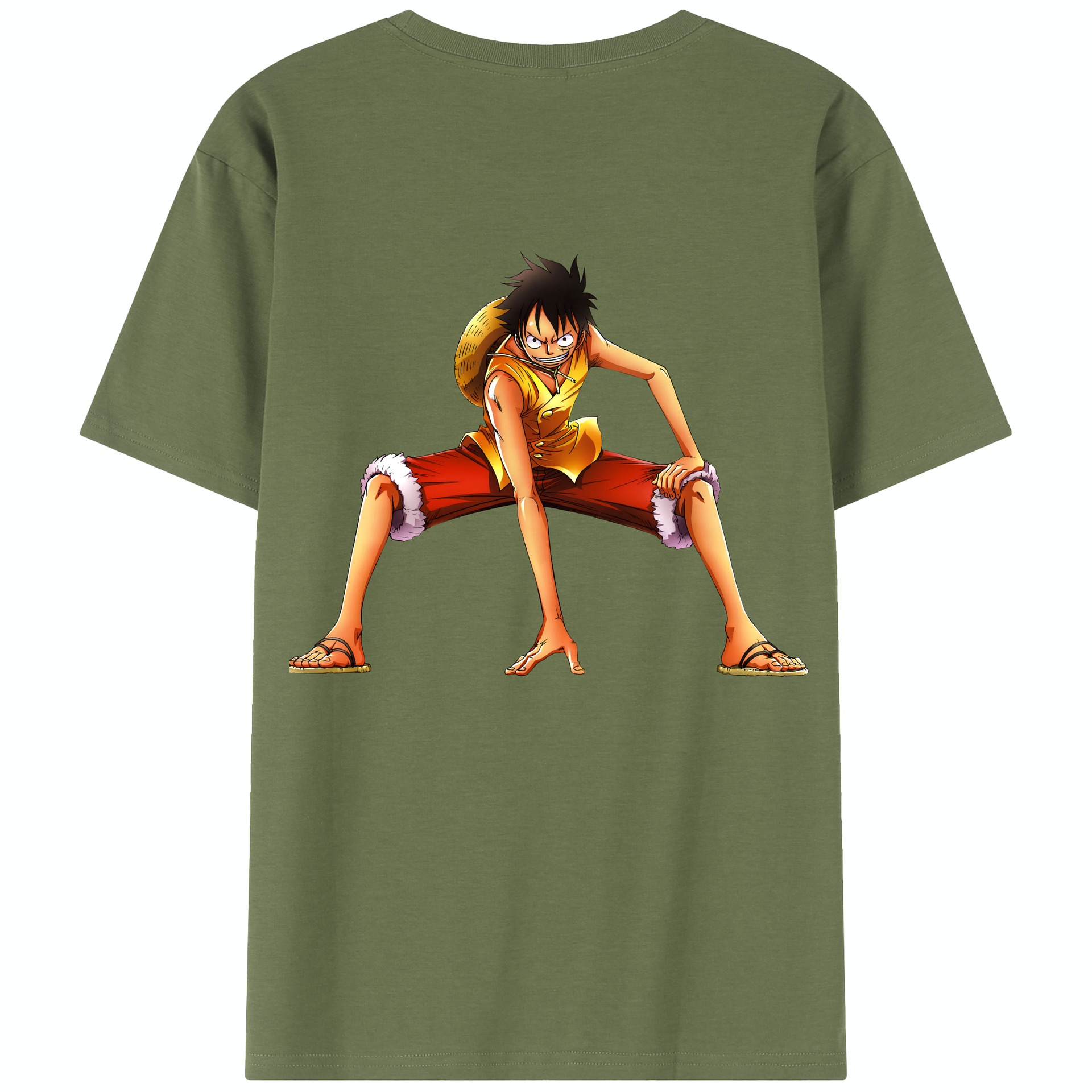 ワンピース モンキー・D・ルフィ ONE PIECE Monkey D. Luffy 綿100％半袖Tシャツ（背面プリント）